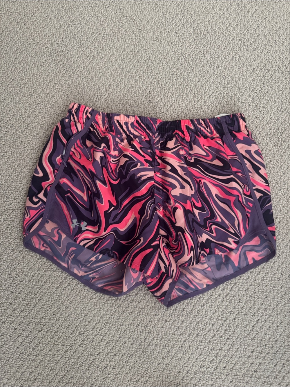 Under Armour Pink and Purple Patterned Athletic Shorts